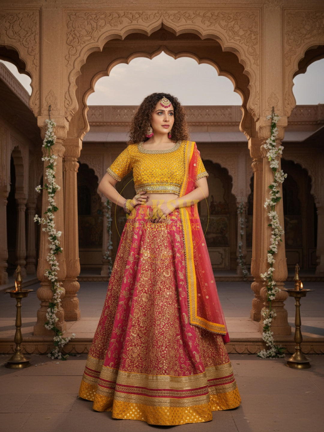 Gajri Pink Lehenga Choli – SAKSHI The Wedding Store