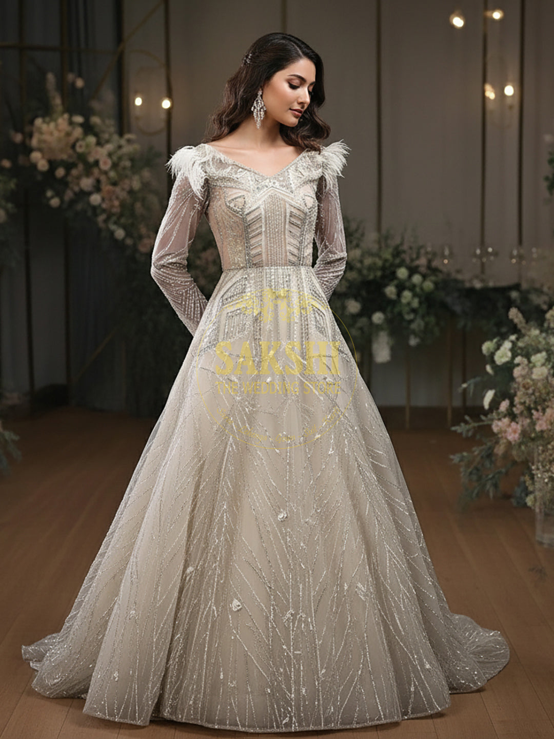 Luxury Engagement & Reception Gown – SAKSHI