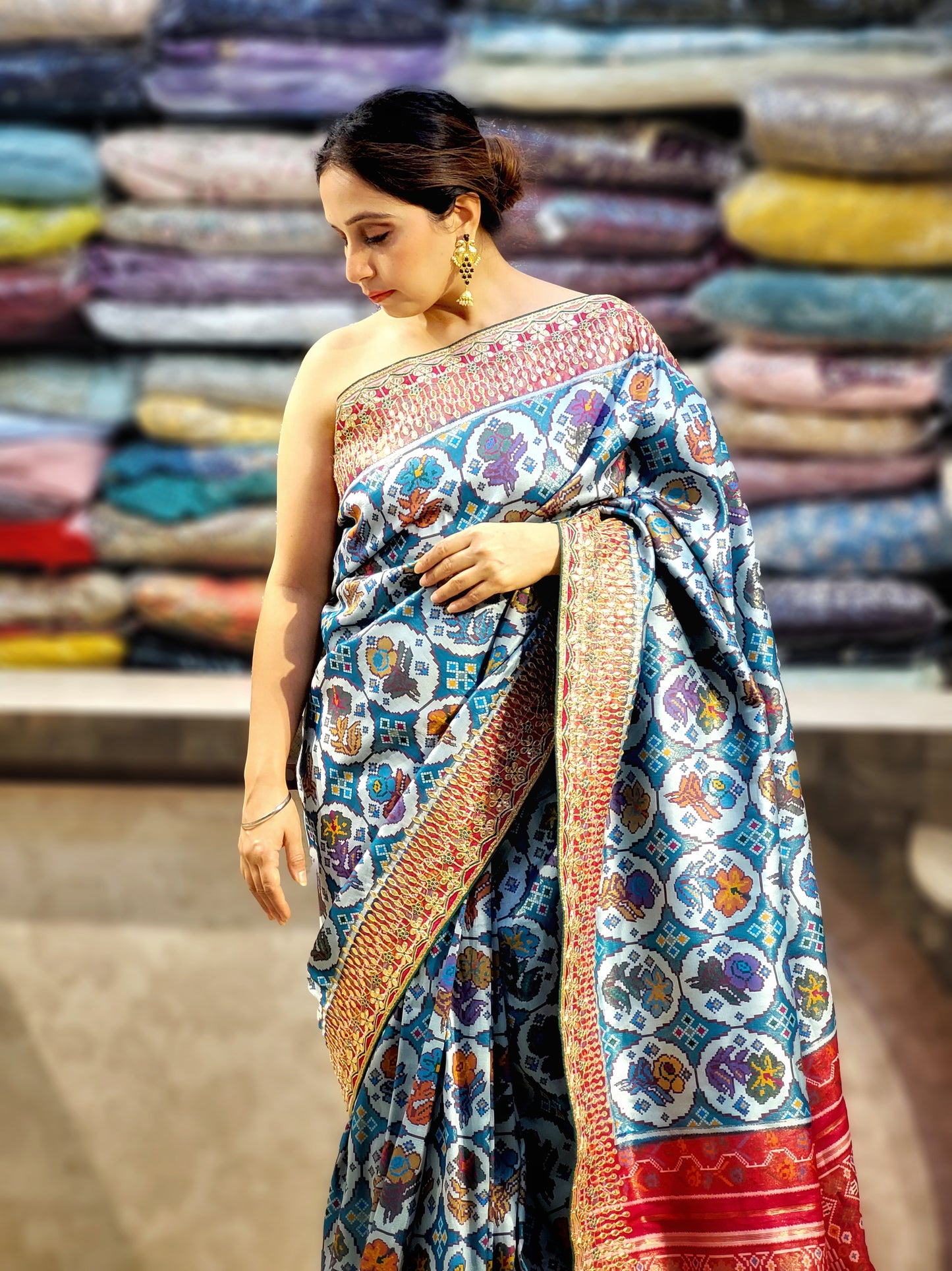 Patan Patola Silk Saree with Gota Work