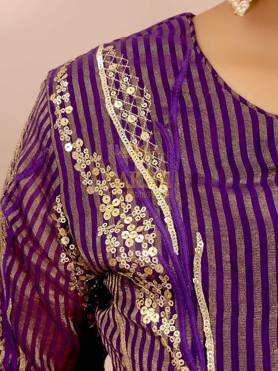 Purple Silk Sharara Suit