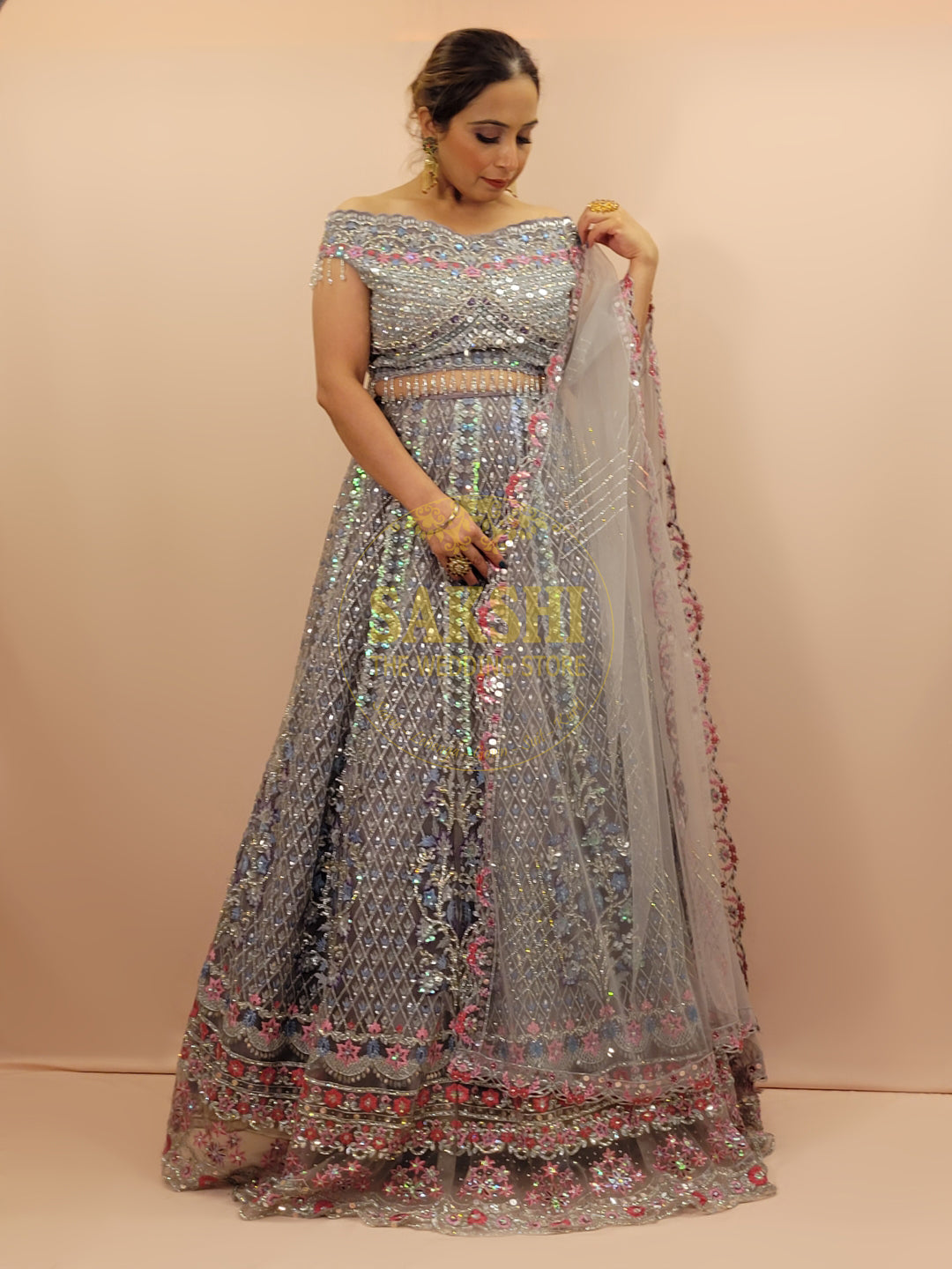 Ivory Ready to Wear Lehenga Crop Top