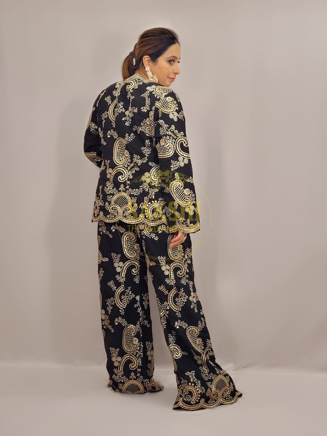 Madhuri Dixit look inspired Black Indo Western Set