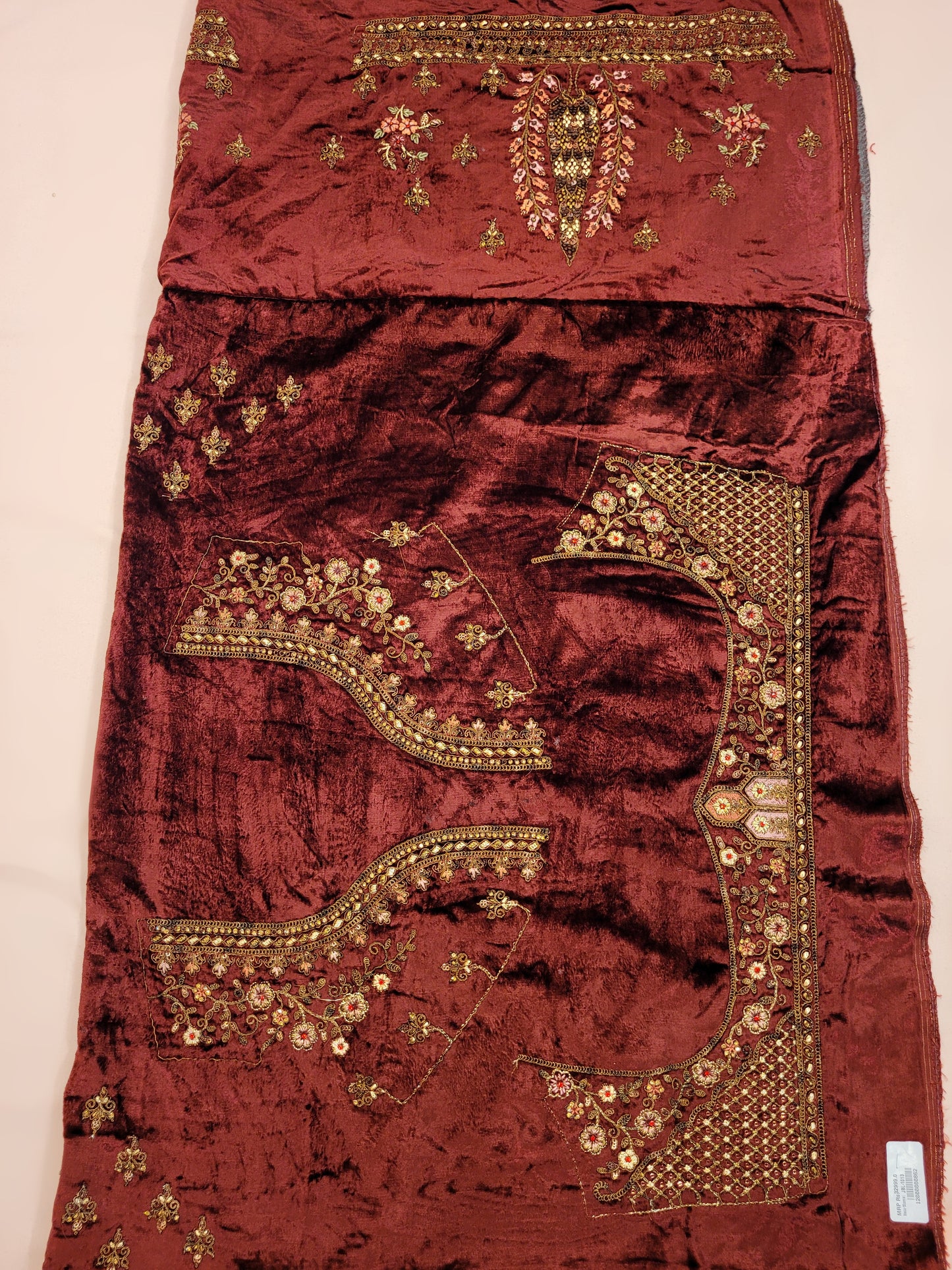 Golden Velvet Heavy Flare Lehanga with Double Dupatta