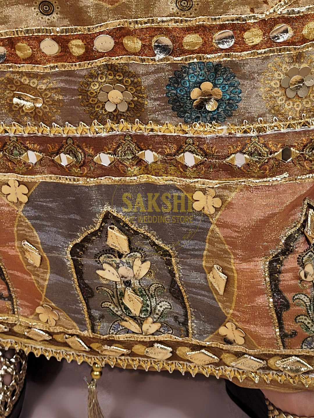 Golden Tissue Kaftan with Tulip Pants