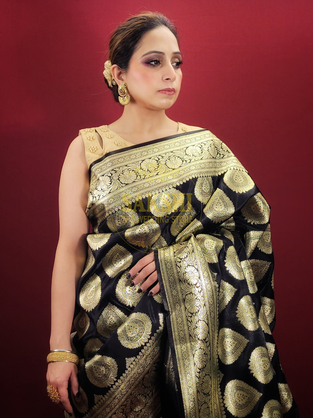 Black Banarsi Silk Saree