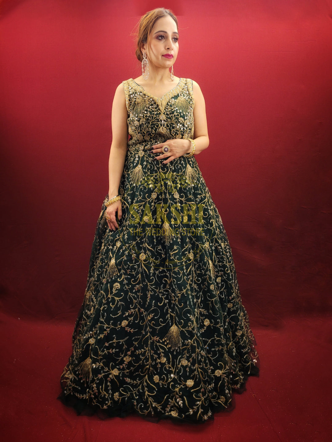 Bottle Green Cocktail & Reception Gown