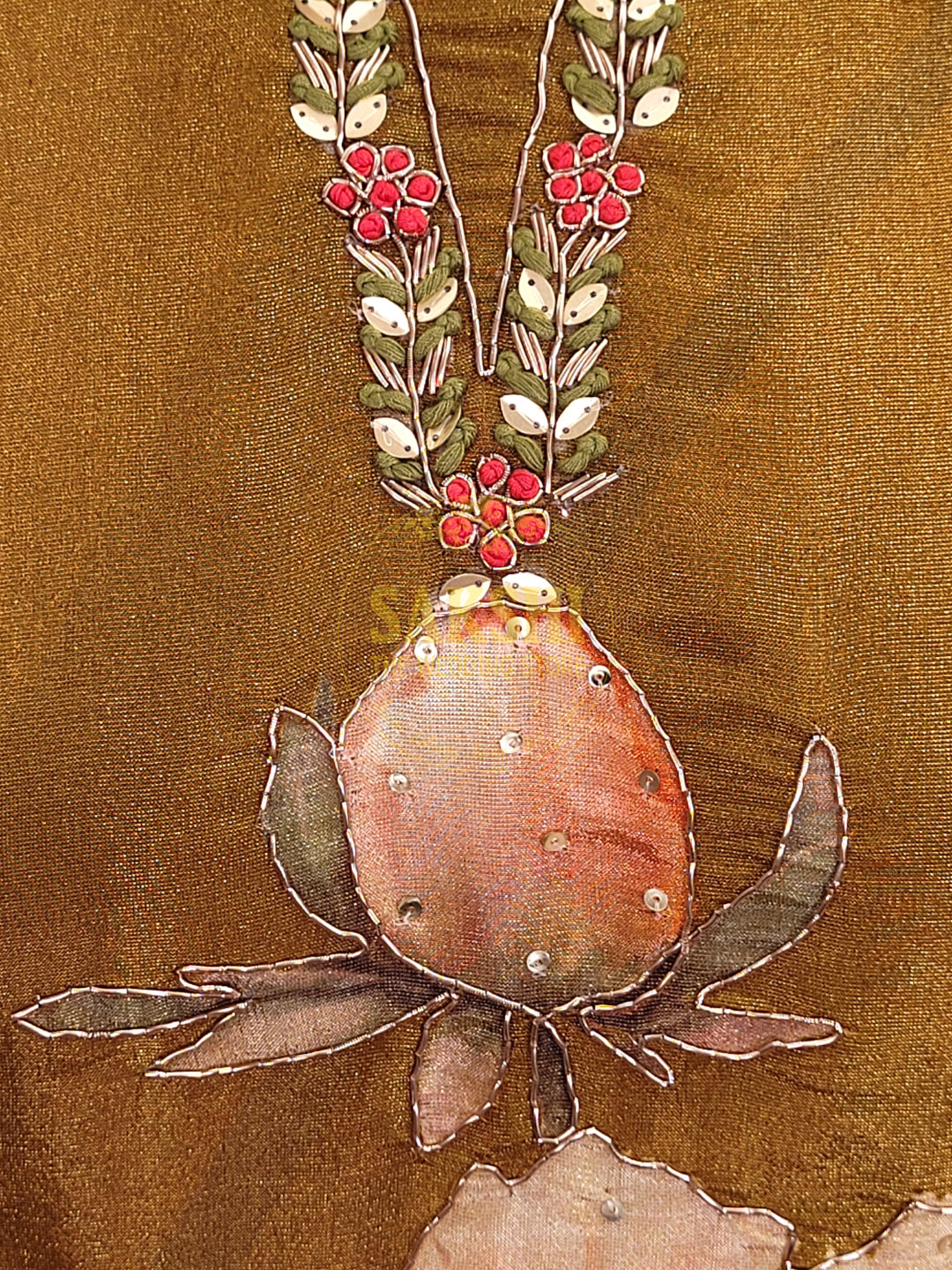 Shimmer Floral Mustard Yellow Straight Suit