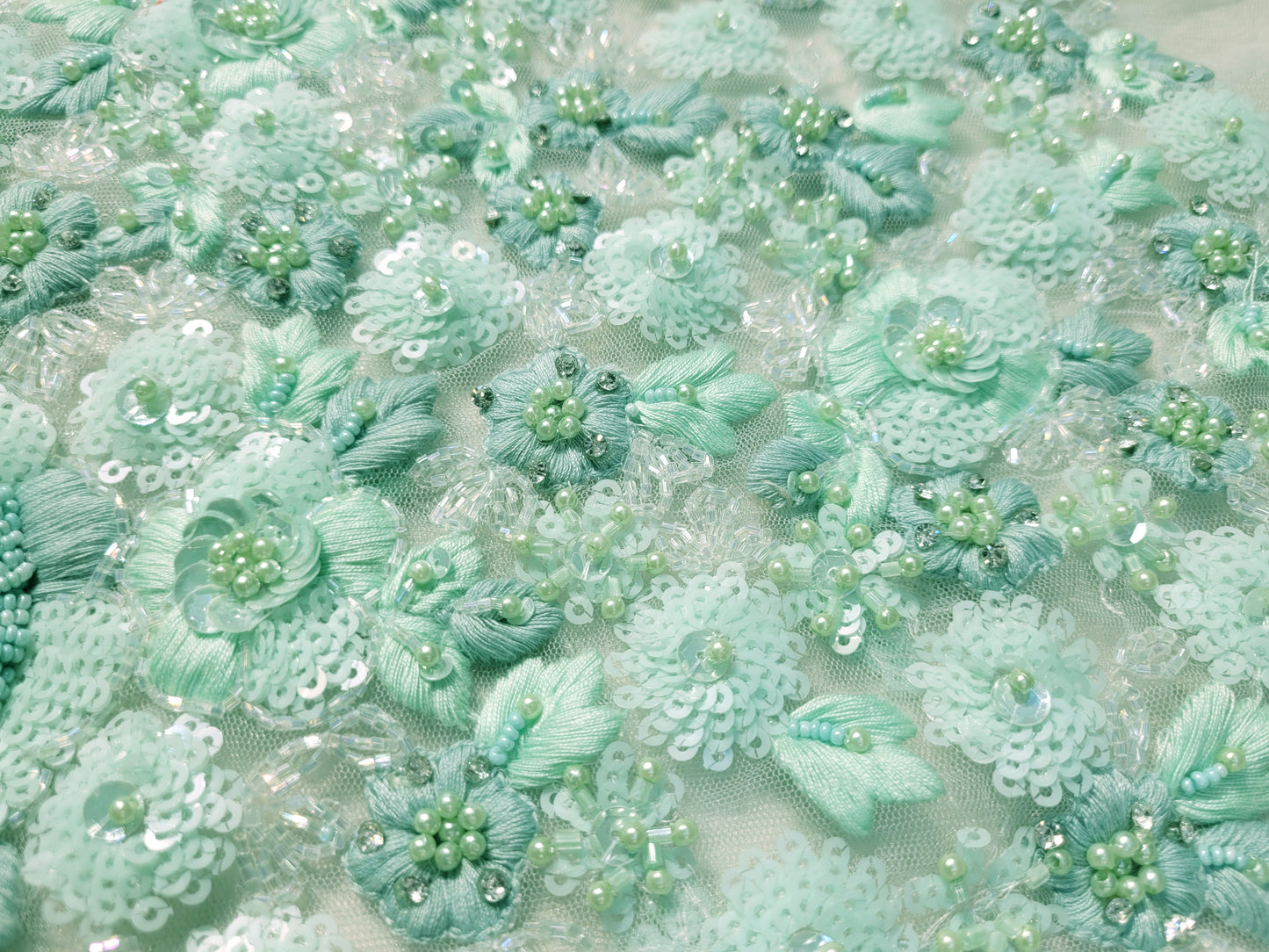 Alia Bhatt Met Gala look inspired Sea Green Handwork Net Saree