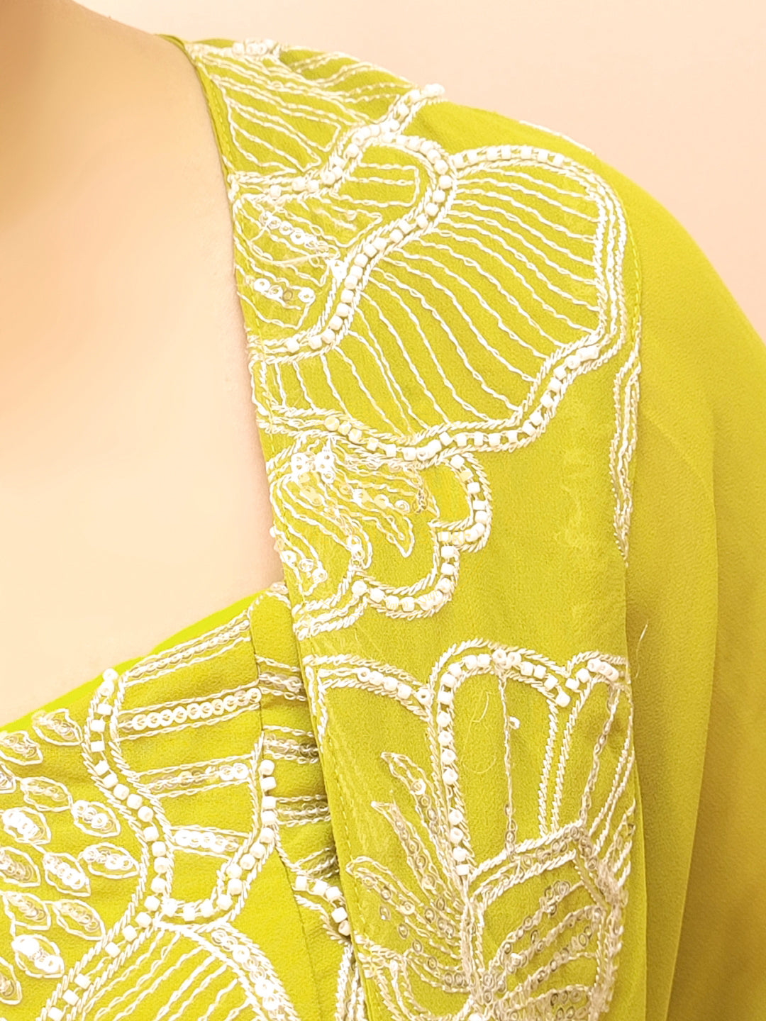 Lime Green Festive and Party Wear Outfit for Women