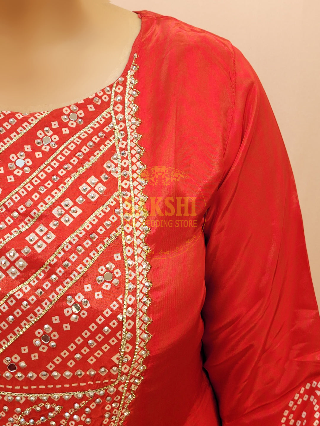 Red Silk Kurta Set for Women