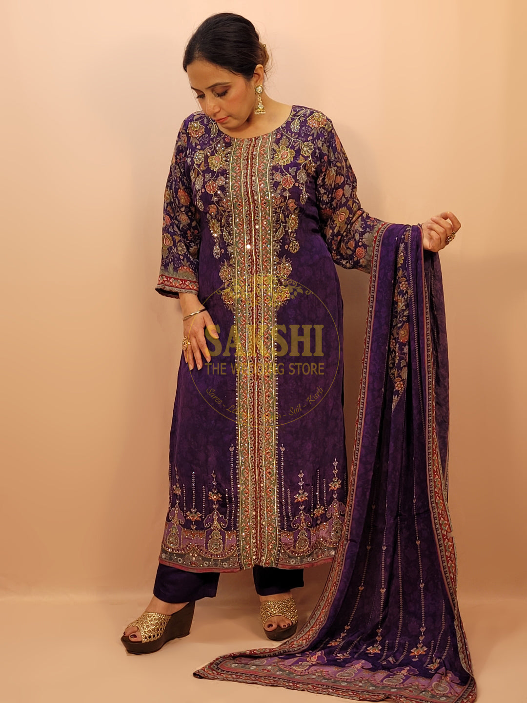 Purple Pakistani Suit with Pants