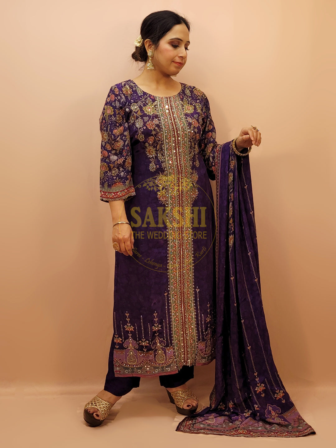 Purple Pakistani Suit with Pants