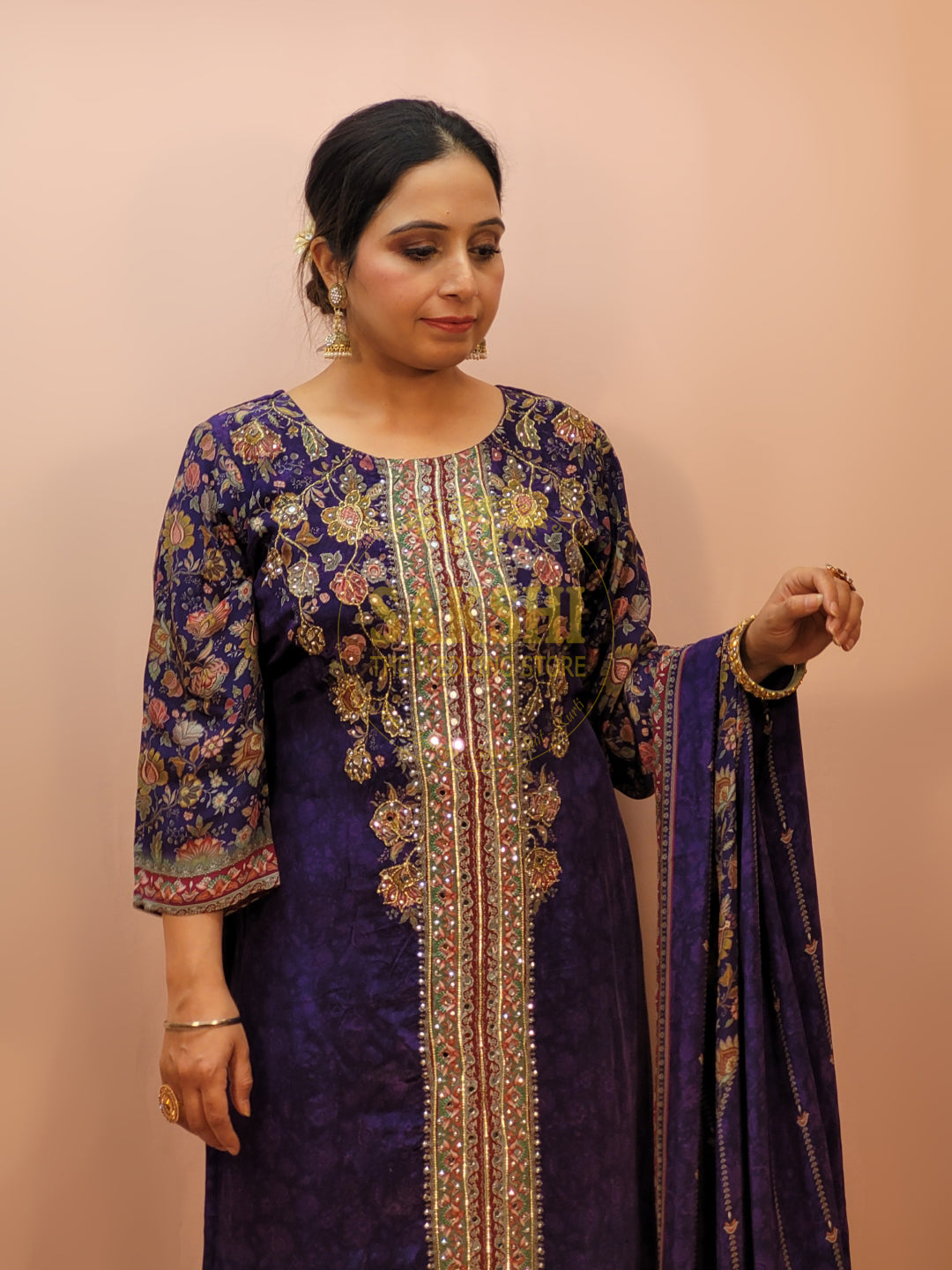Purple Pakistani Suit with Pants