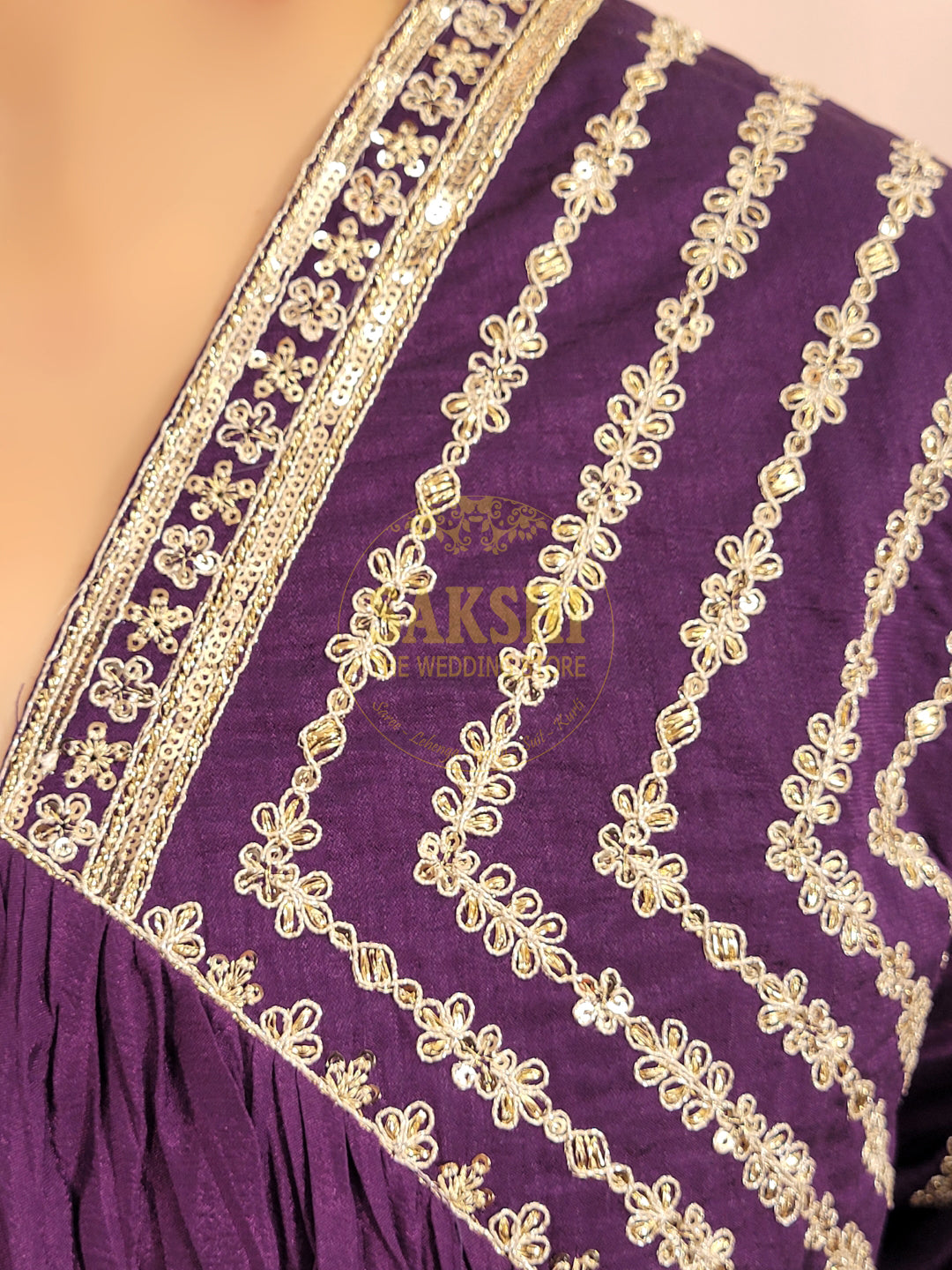 Purple Chinnon Designer Anarkali Suit