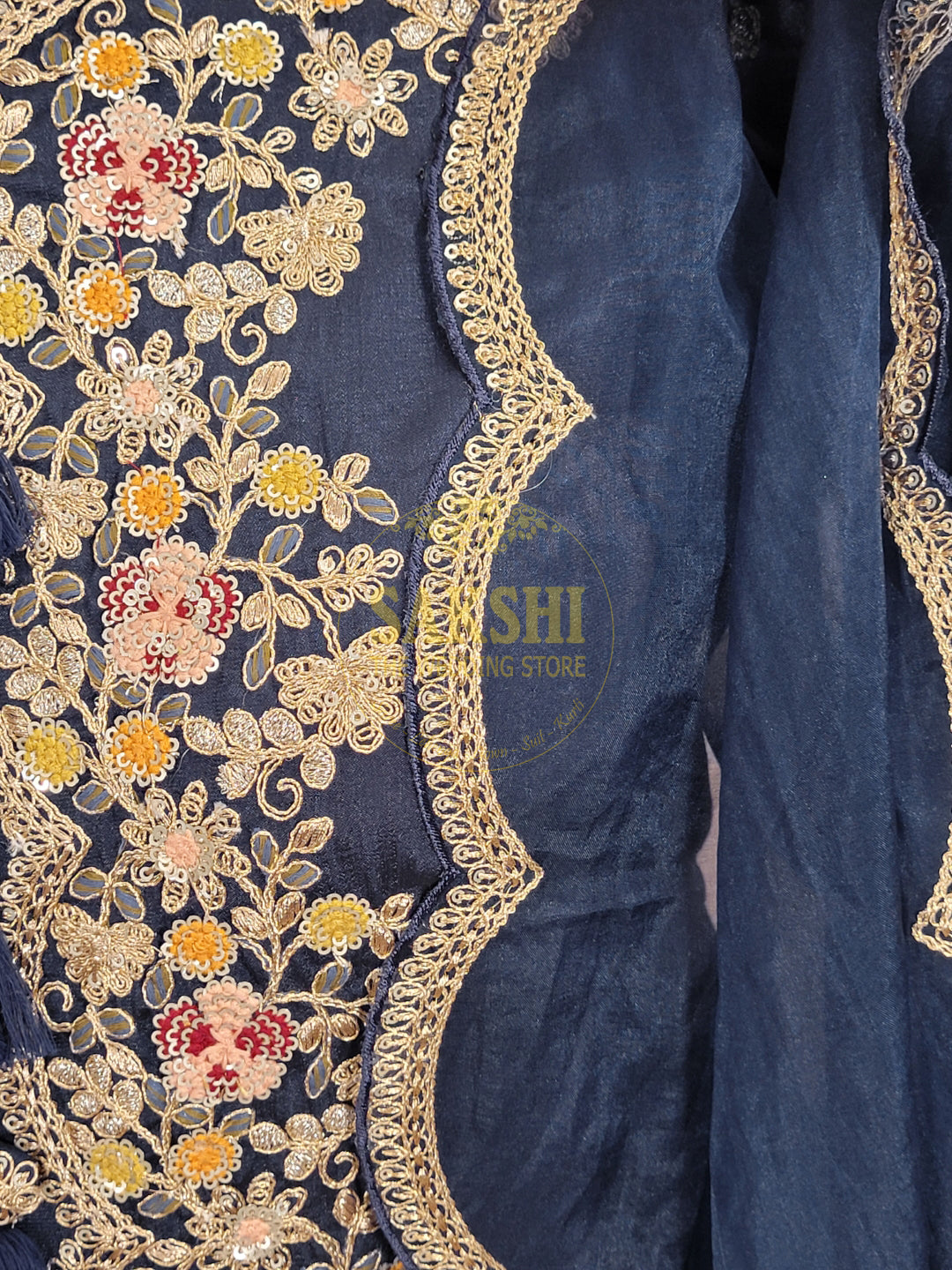 Navy Blue Sharara Suit