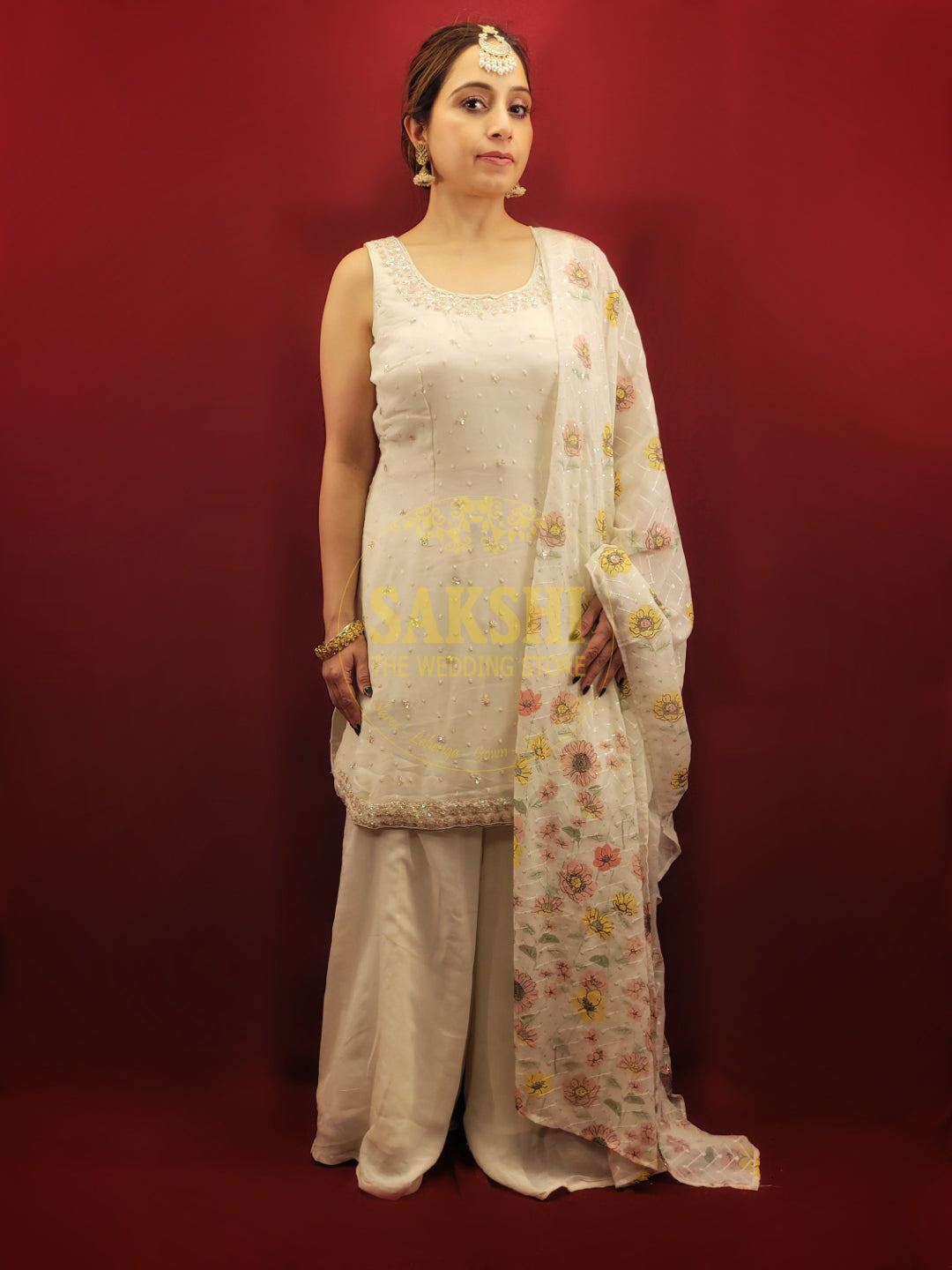 Off White Opulent Sharara Suit