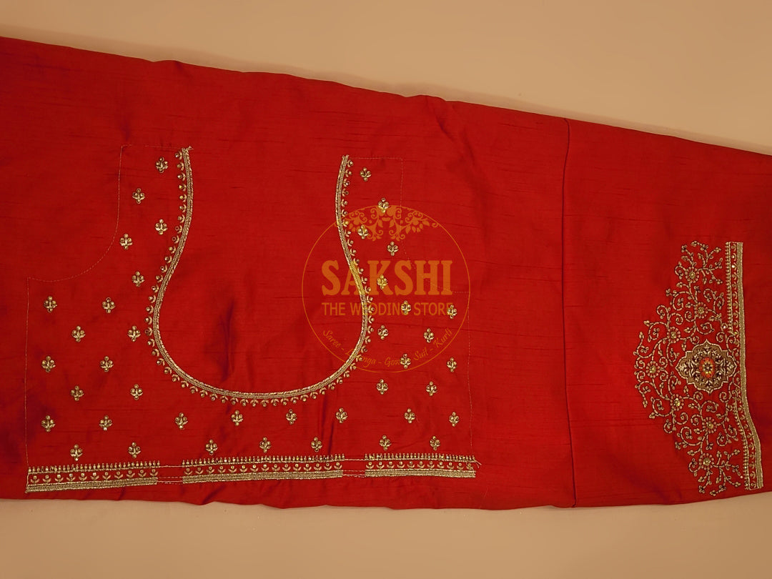 Red Bridal Silk Lehenga wit Multicolored Embroidery