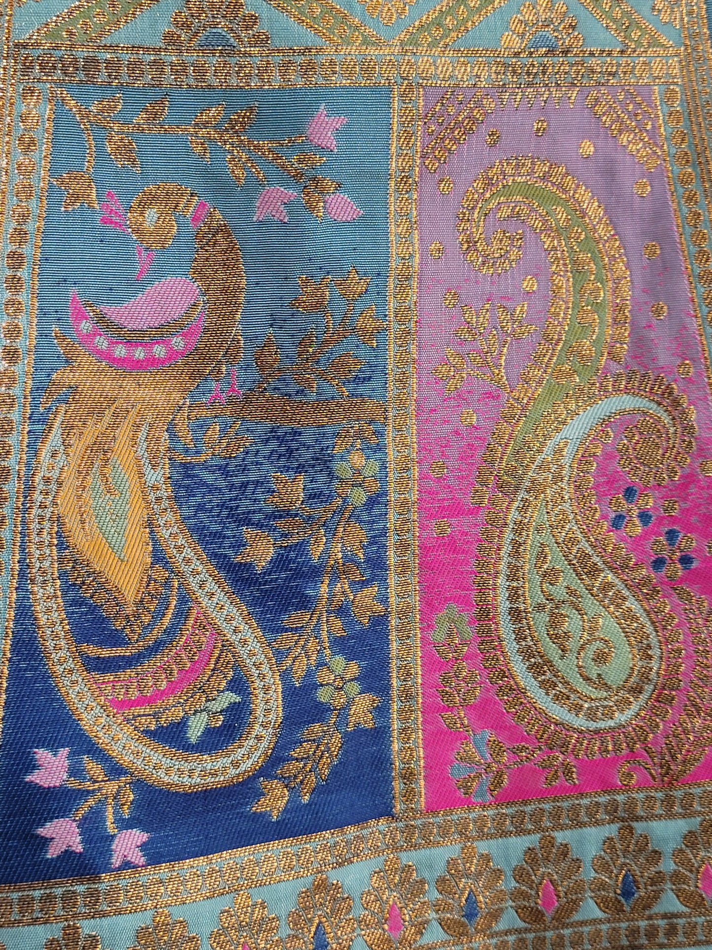 Blue Banarasi Unstitched Lehenga Set