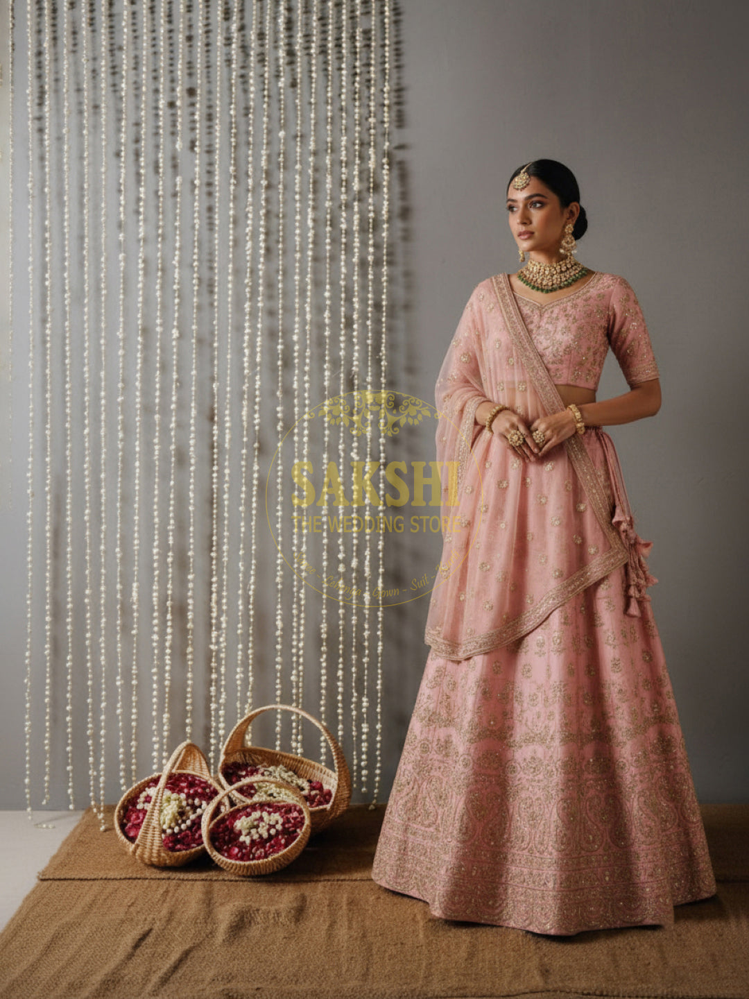 Light Peach Handwork Lehenga