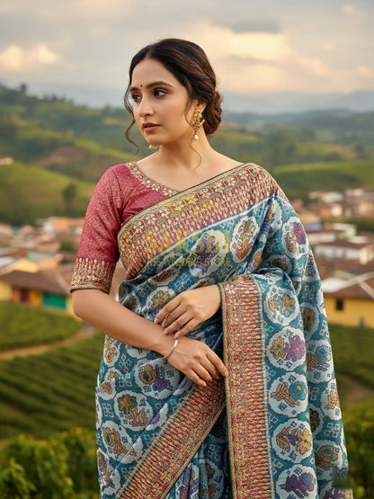 Patan Patola Silk Saree with Gota Work
