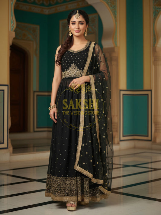 Bottle Green Indo-Western Chudidar Set