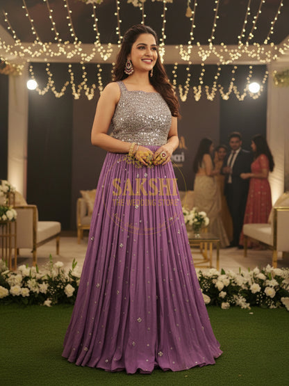 Lavender Engagement & Reception Gown