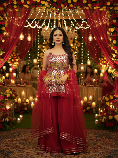 Magenta Indo-Western Sharara Set