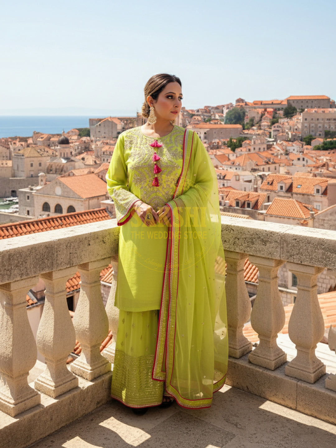 Green Sharara Suit Set