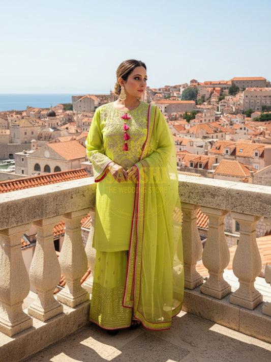 Green Sharara Suit Set