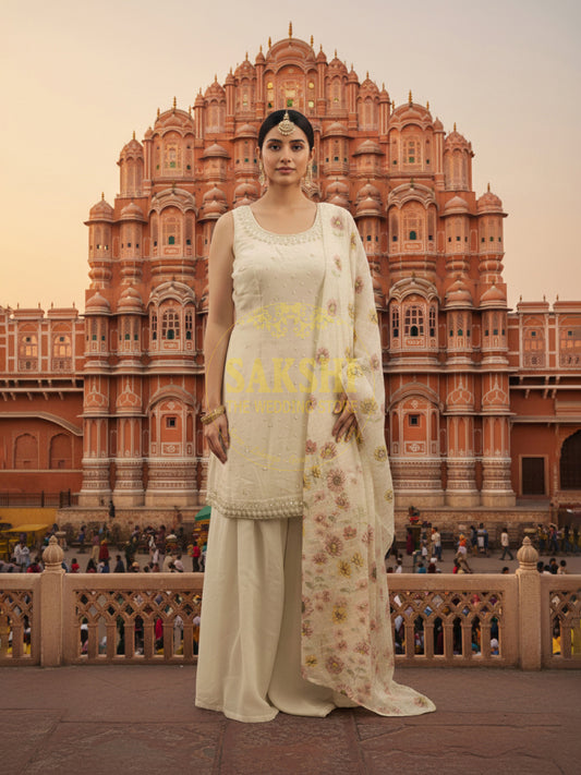 Off White Opulent Sharara Suit