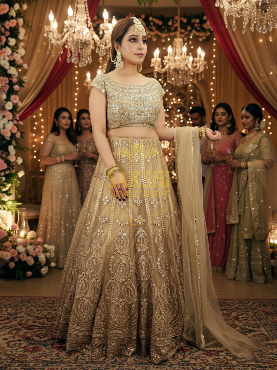 Exquisite Golden Party Wear Lehenga