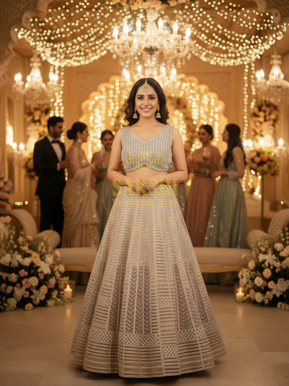 Ready-to-Wear Onion Net Lehenga Choli Set