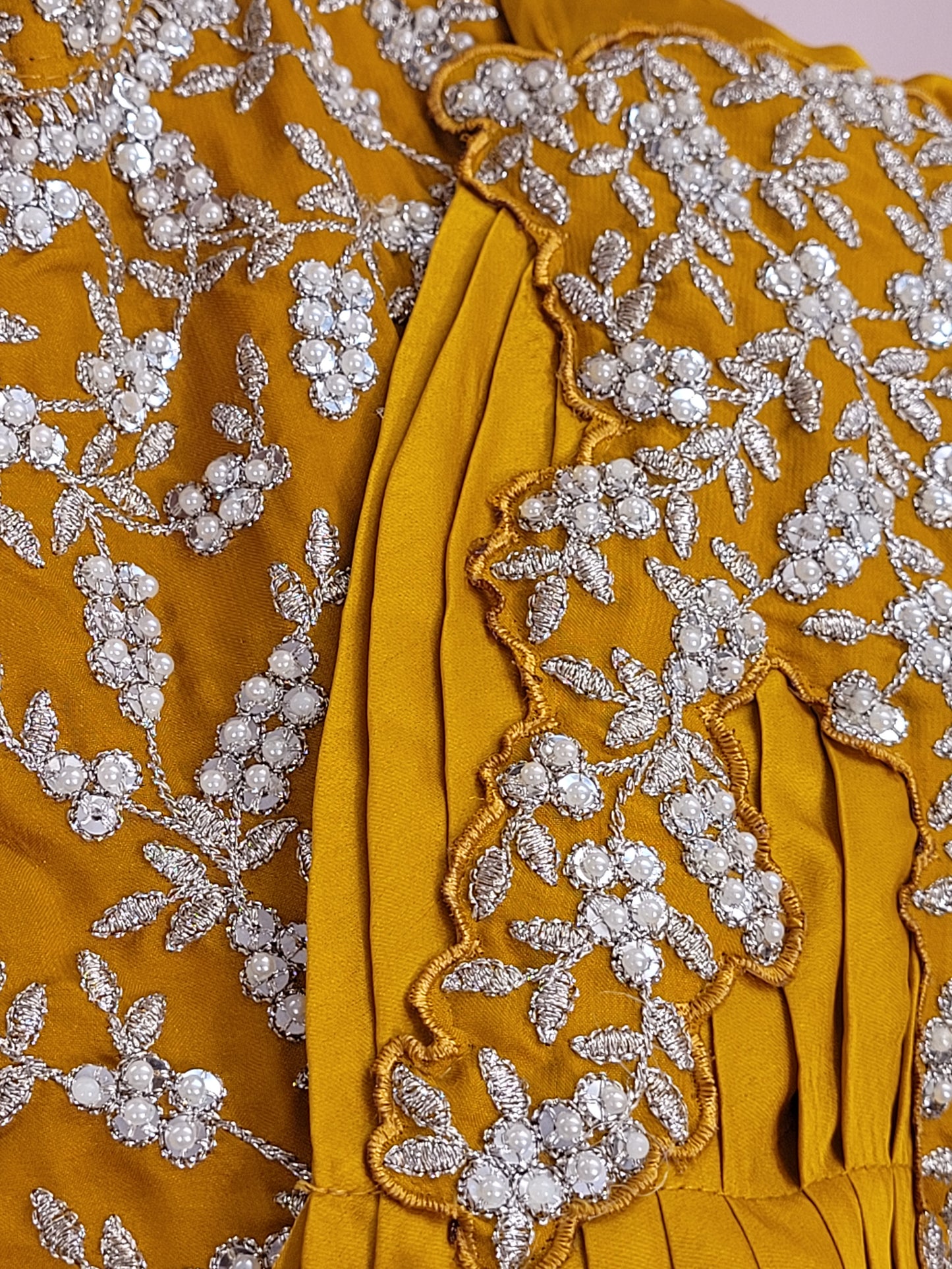 Yellow Armani Ready to Wear Saree with Stitched Blouse