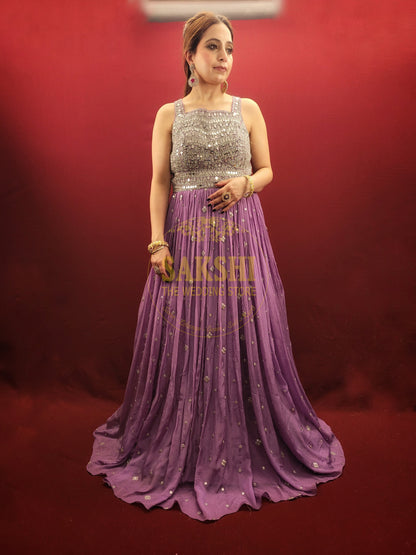 Lavender Engagement & Reception Gown