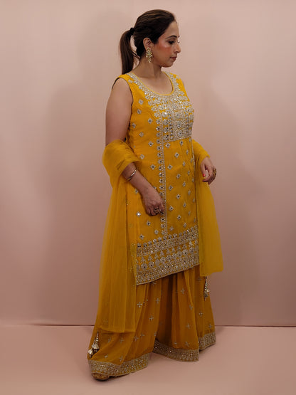 Yellow Sharara Suit