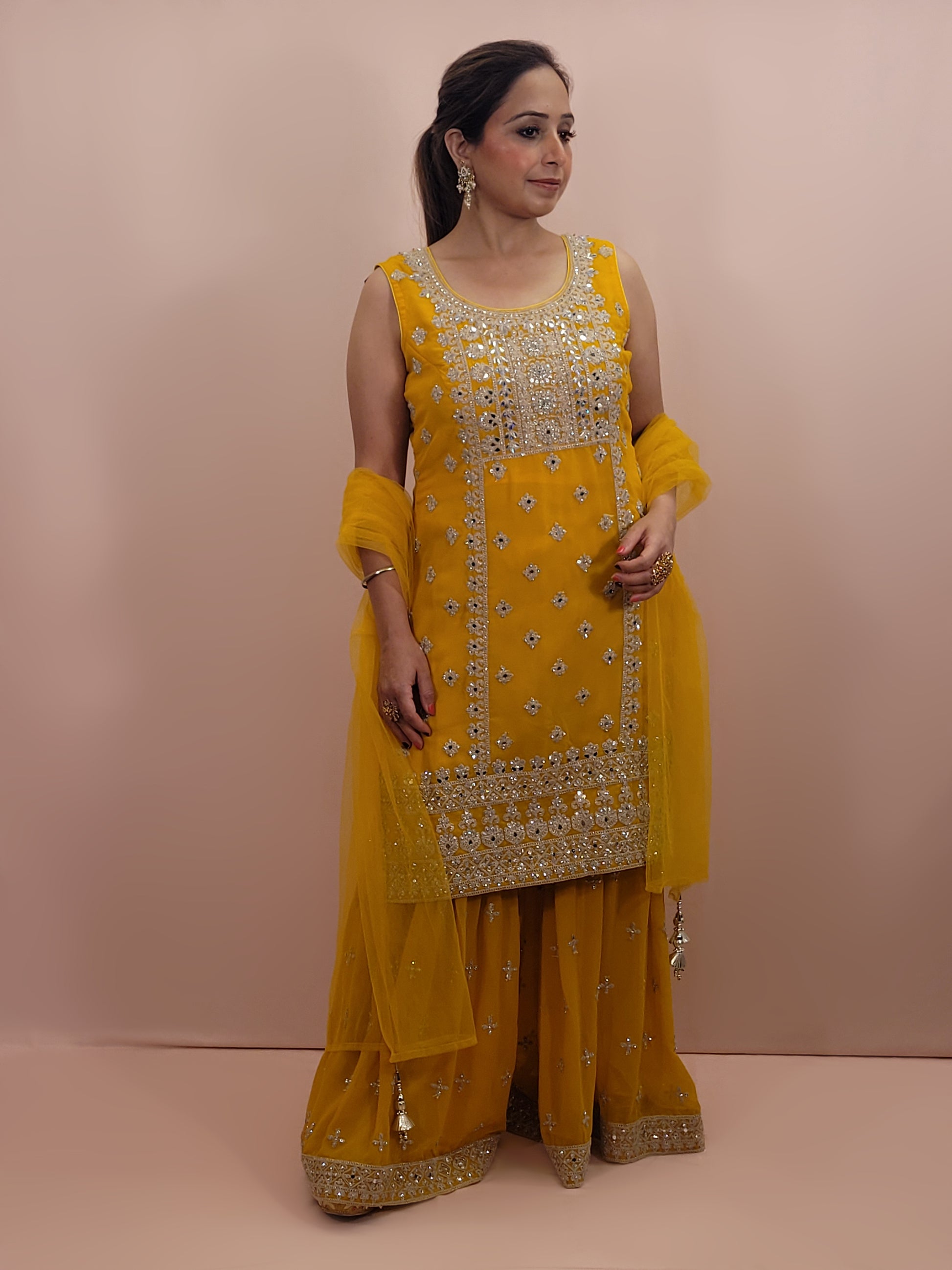 Yellow Sharara Suit