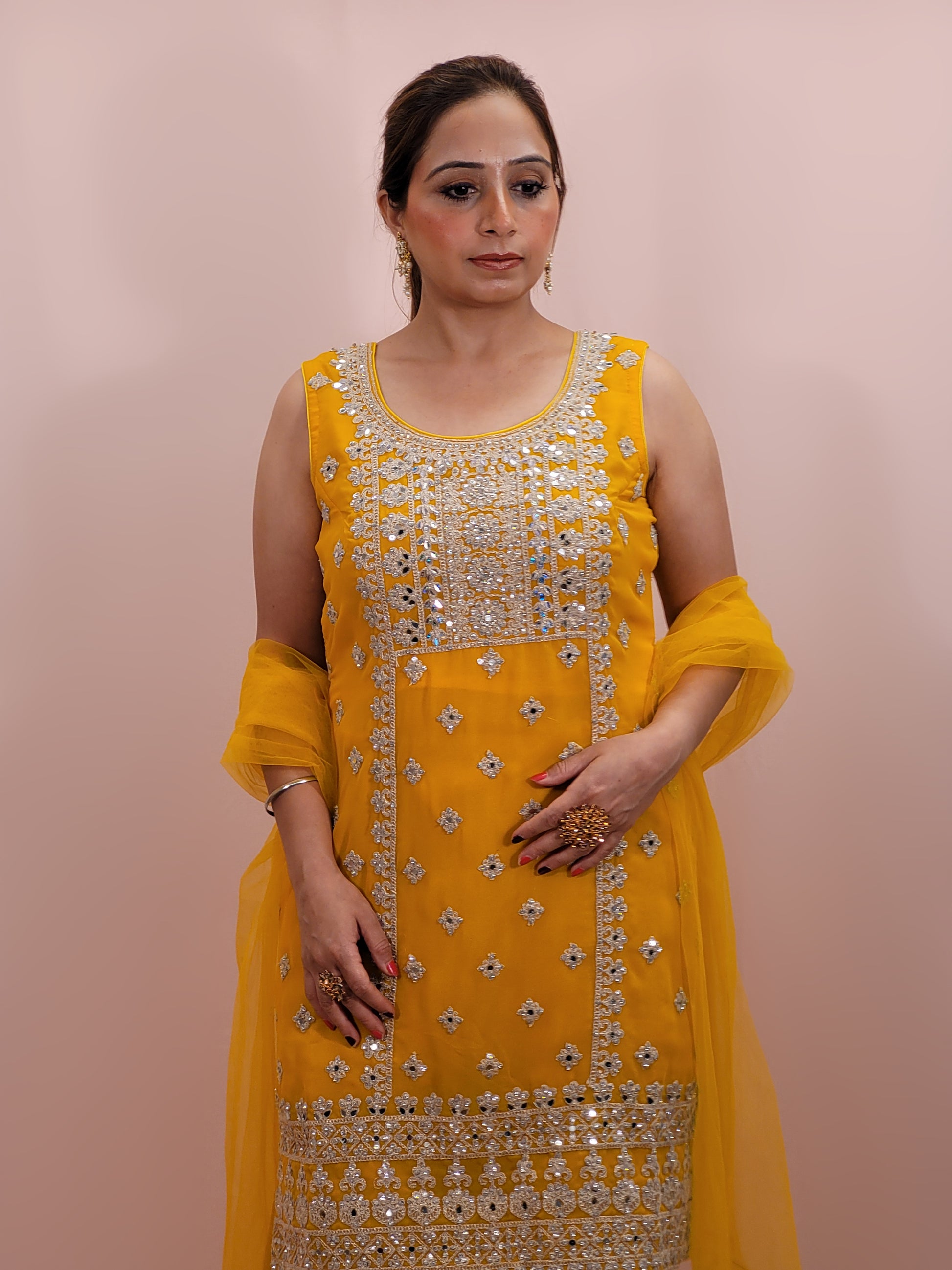 Yellow Sharara Suit
