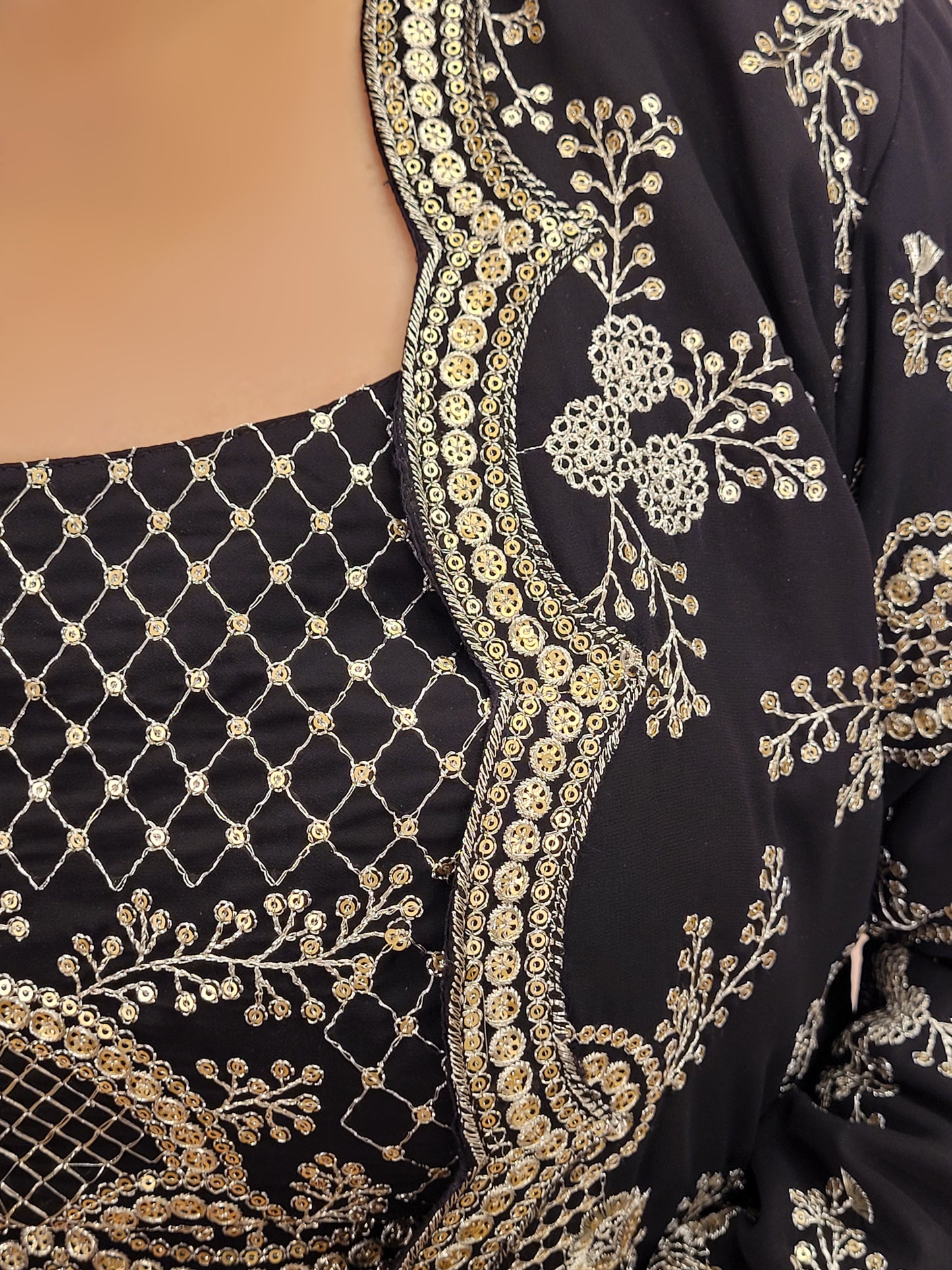 Madhuri Dixit look inspired Black Indo Western Set