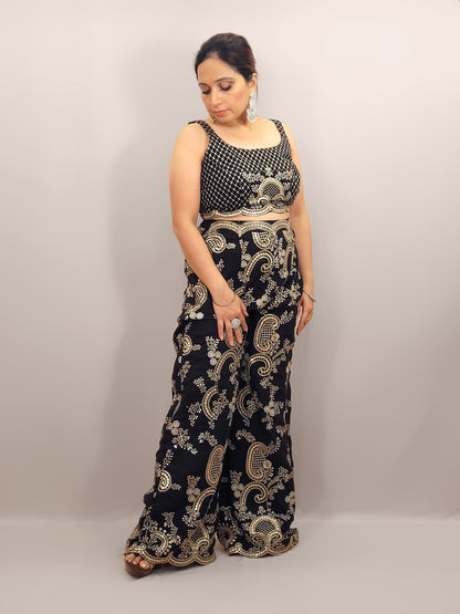 Madhuri Dixit look inspired Black Indo Western Set