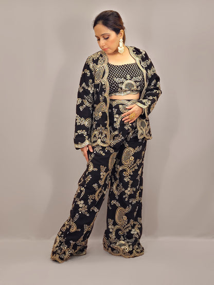 Madhuri Dixit look inspired Black Indo Western Set