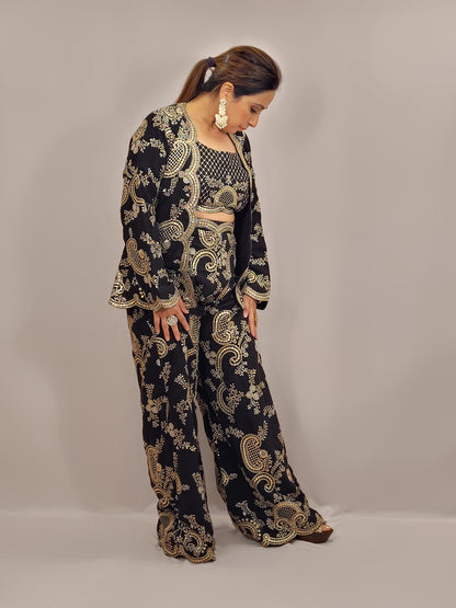 Madhuri Dixit look inspired Black Indo Western Set