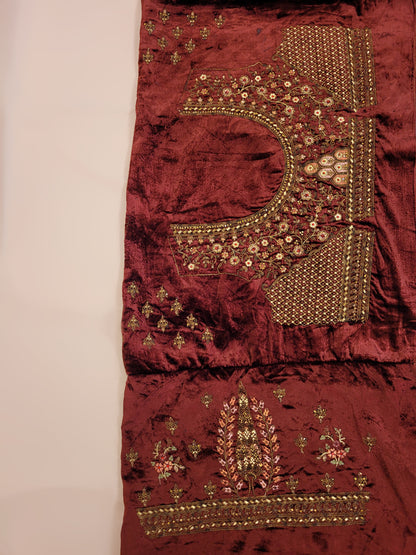 Golden Velvet Heavy Flare Lehanga with Double Dupatta