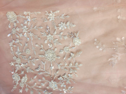 Net Peach Alia Bhatt Met Gala inspired Handwork Saree
