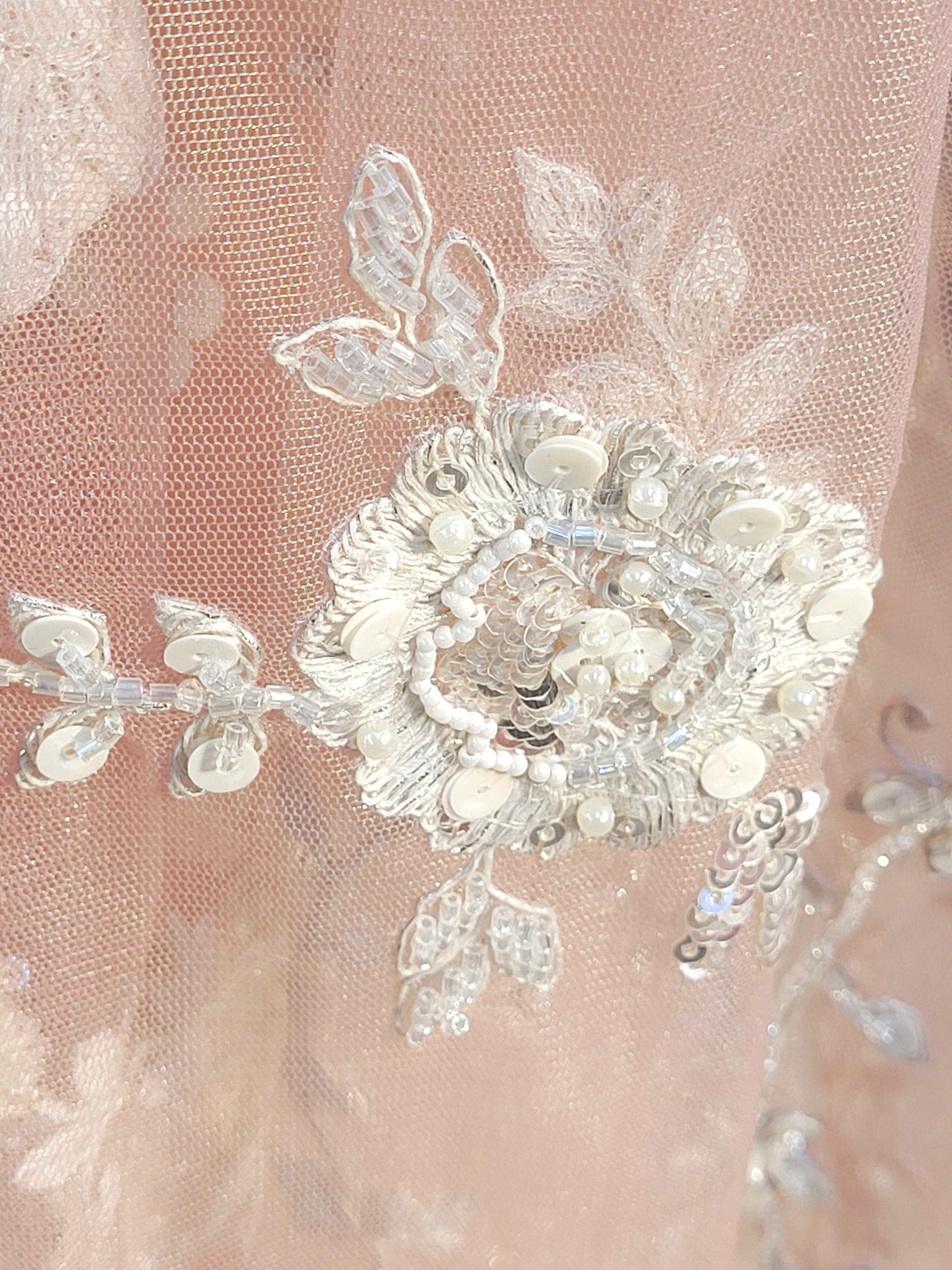Net Peach Alia Bhatt Met Gala inspired Handwork Saree