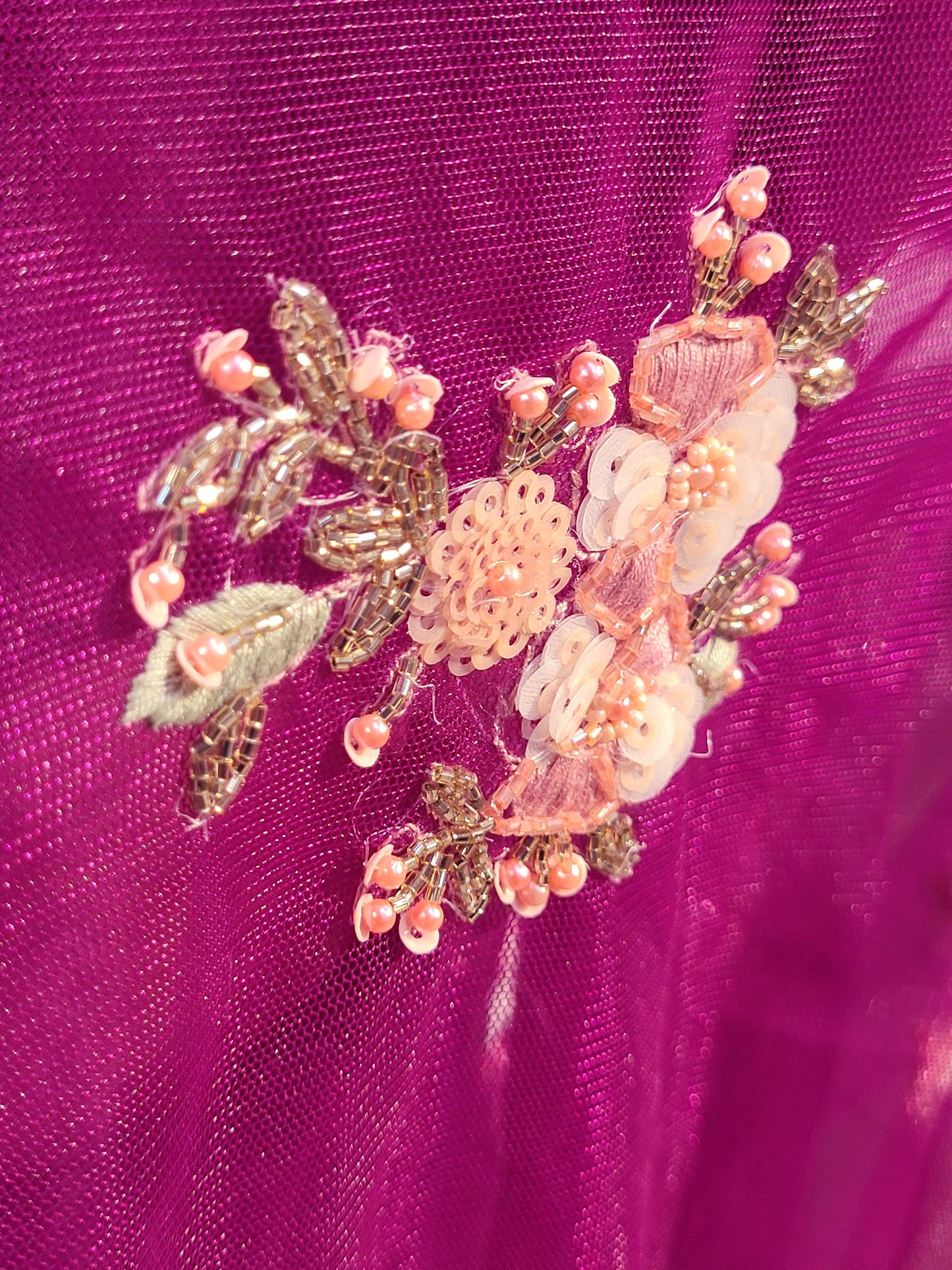 Alia Bhatt Met Gala look inspired Purple Handwork Net Saree