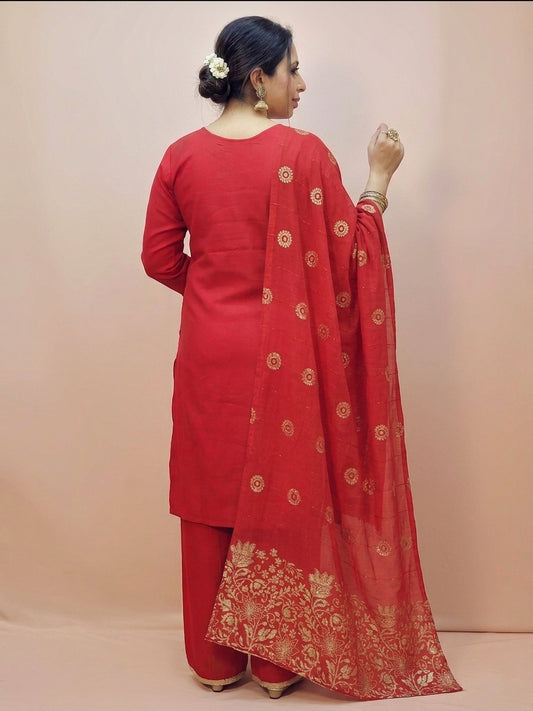 Red Kurti Palazzo Set