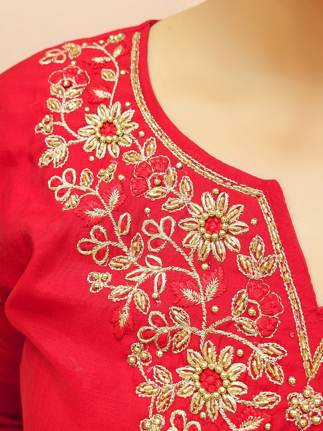 Red Kurti Palazzo Set