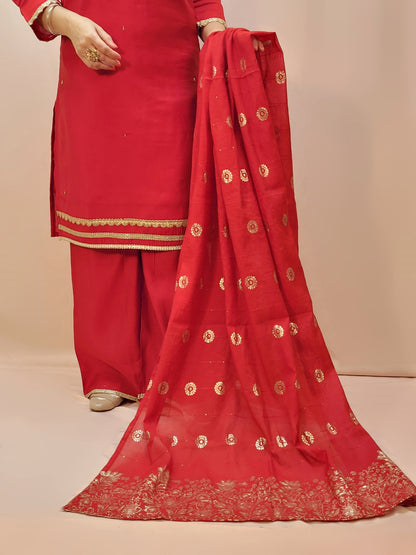 Red Kurti Palazzo Set