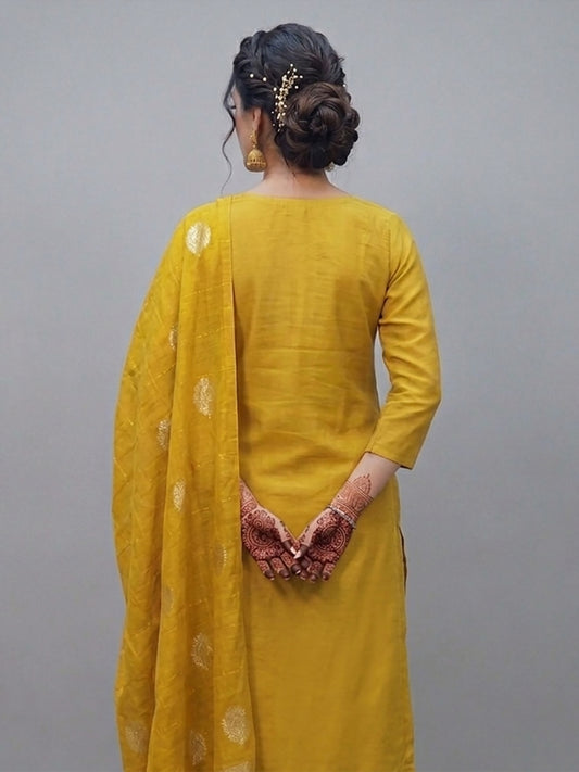 Yellow Kurti Palazzo Set