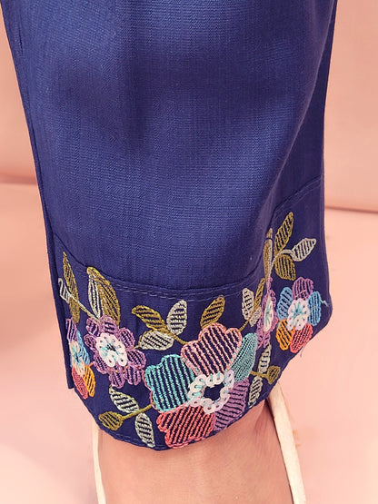Stylish Indian Co-ord Set for festivals and light parties.. Beautiful Resham embroidery on Kurta and trouser.